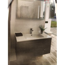 Sanijura Halo 90cm gris beton + miroir